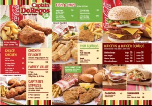 Captain Doregos Menu and prices