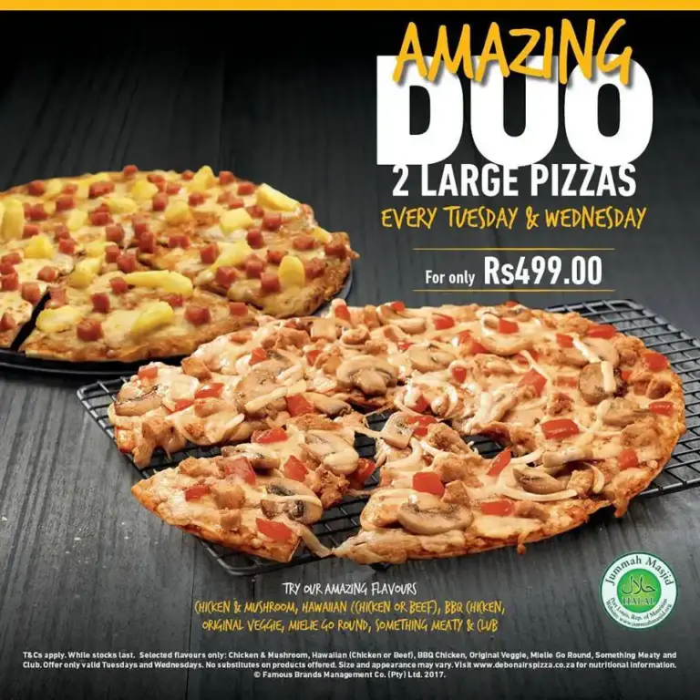 Debonairs Pizza Menu