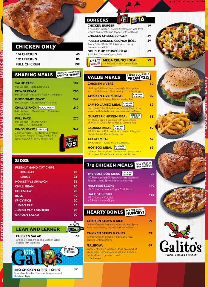 Galitos Menu With Updated Prices in South Africa 2024