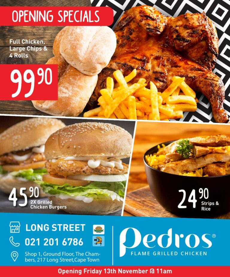 pedros menu with latest price