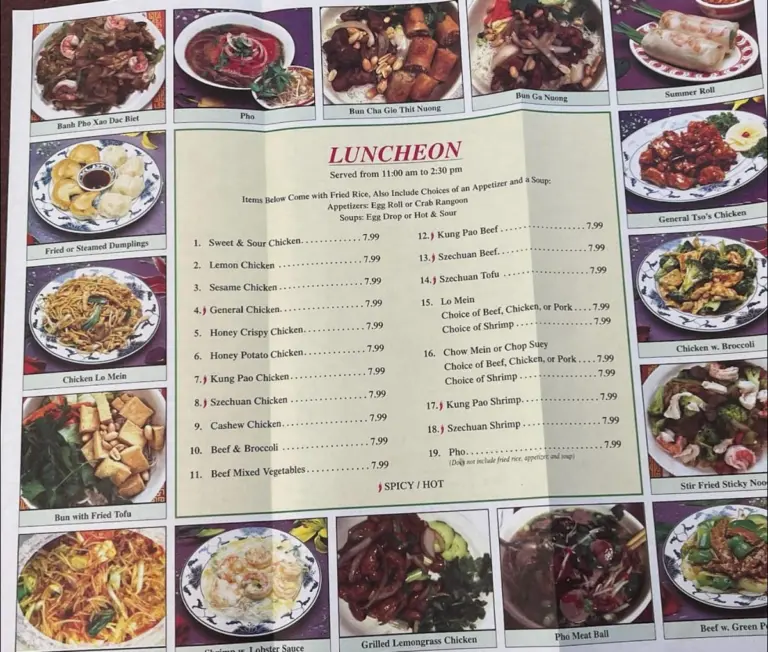 Saigon Rivonia Menu