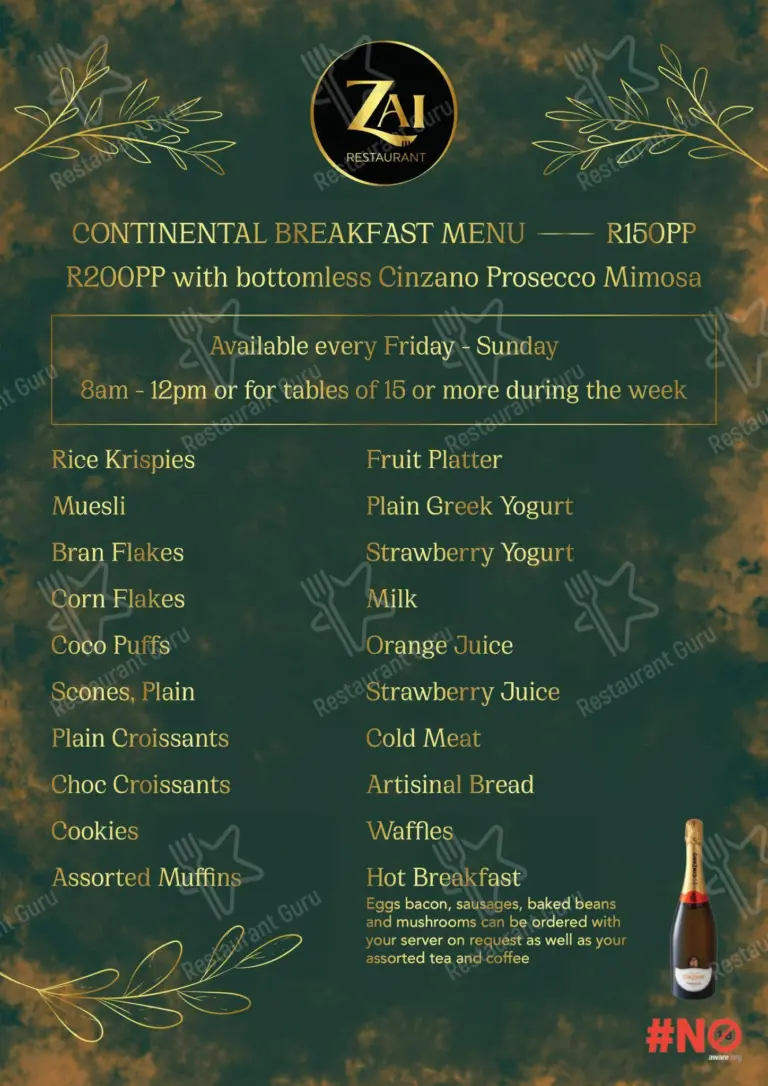 Zai Restaurant Menu